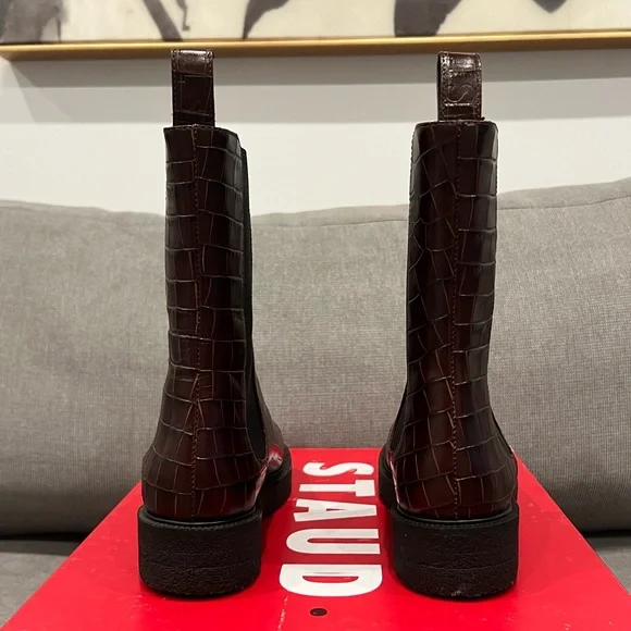 Staud Palamino Boot in Mahogany Croc - Picture 6 of 6